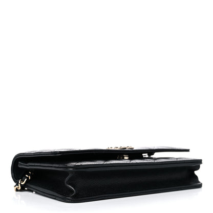 Chanel Caviar Quilted Crystal CC Wallet On Chain WOC Black 3 of 10