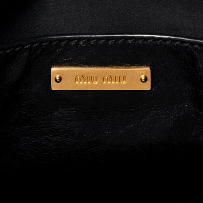 Miu Miu Vitello Shine Top Handle Satchel Black 7 of 10