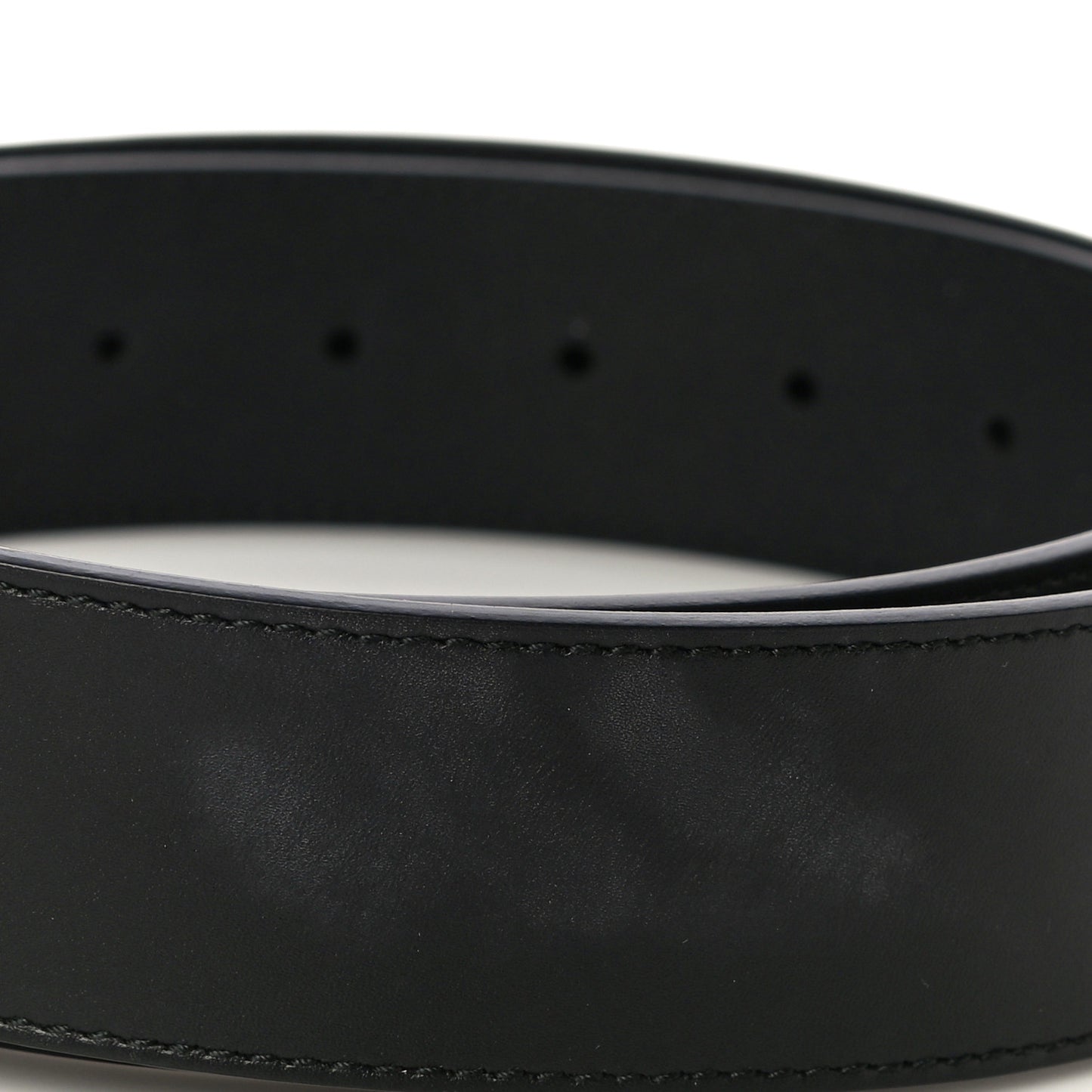 Moon Calfskin Pearl Double G 40mm Belt 95 38 Black Cream