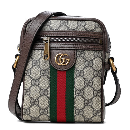 Gucci GG Supreme Monogram Web Mini Ophidia Messenger Brown 1 of 4