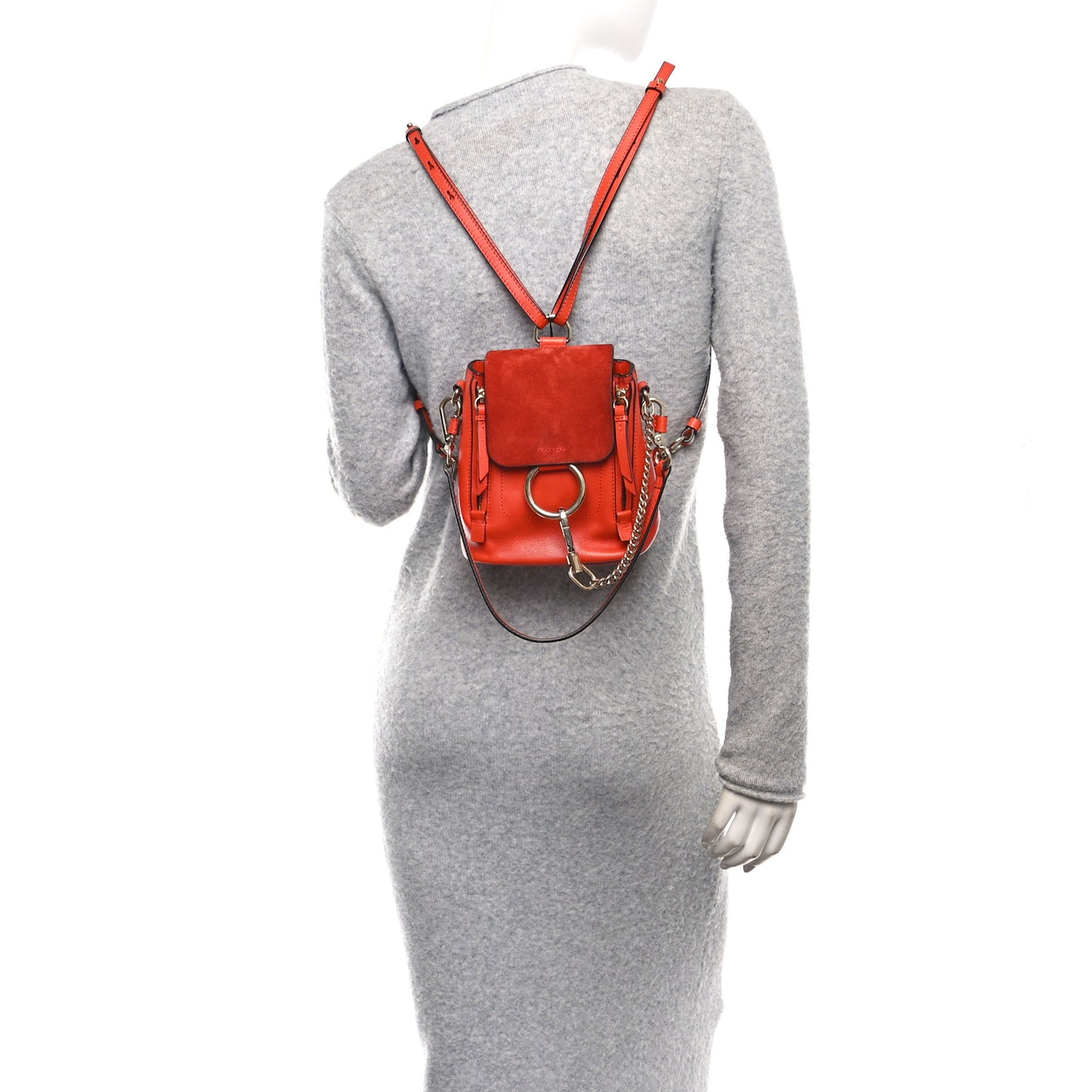 Chloe Suede Calfskin Mini Faye Backpack Sepia Red 1778099 – FASHIONPHILE