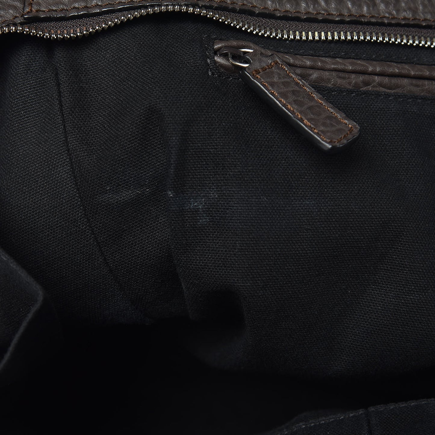 Pebbled Calfskin Large Skull Padlock Zip Around Tote Dark Brown