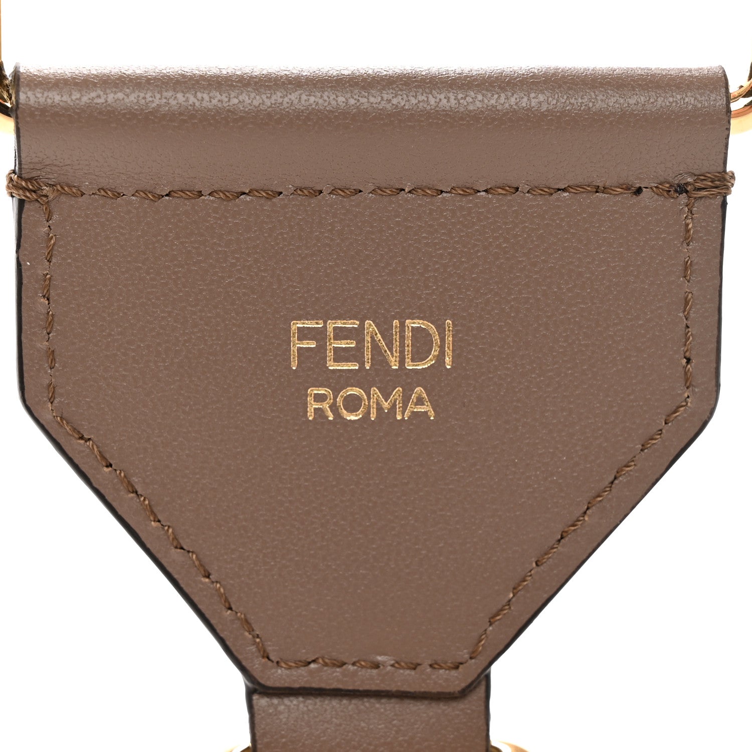 Fendi Cannete Ribbon Poly Vitello King Logo Adjustable Strap You Pergamena Acquerello Tartufo 4 of 4