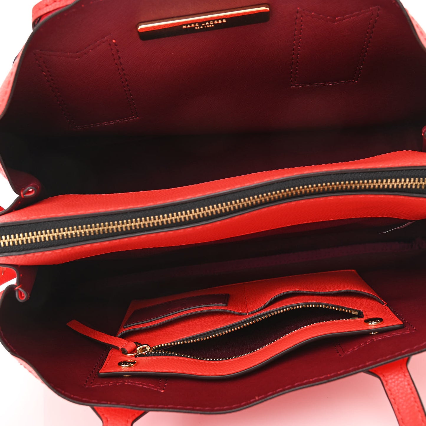 Pebbled Calfskin Editor Shopping Tote Red