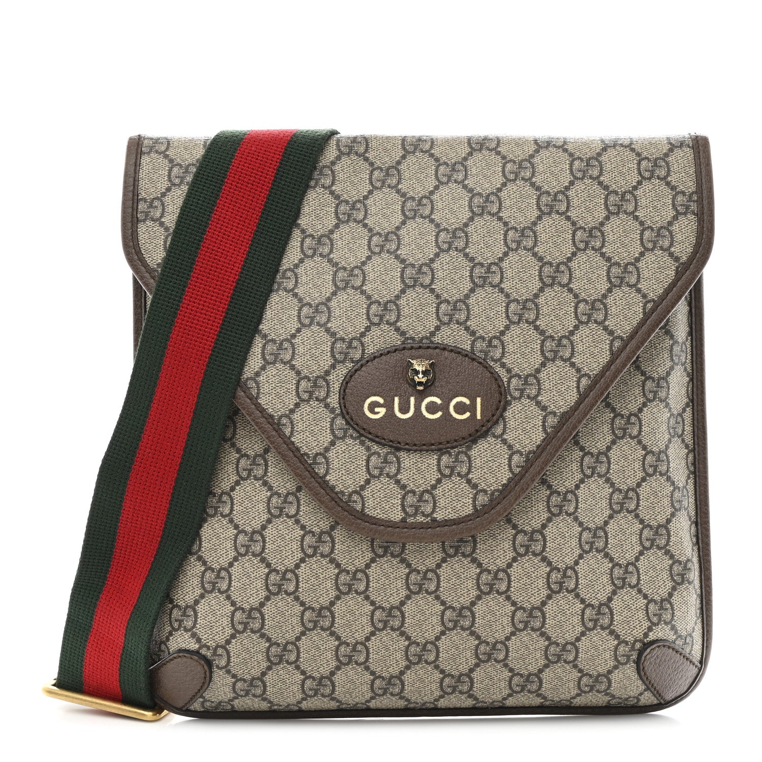 Gucci GG Supreme Monogram Web Medium Neo Vintage Flap Messenger Bag Beige New Acero 1 of 10