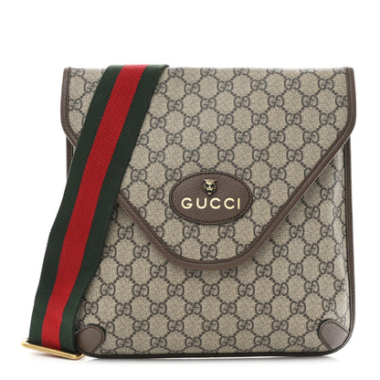 Gucci GG Supreme Monogram Web Medium Neo Vintage Flap Messenger Bag Beige New Acero 1 of 10