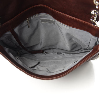 Chanel Crumpled Lambskin Quilted Maxi Chain Around Flap Dark Brown 5 of 10
