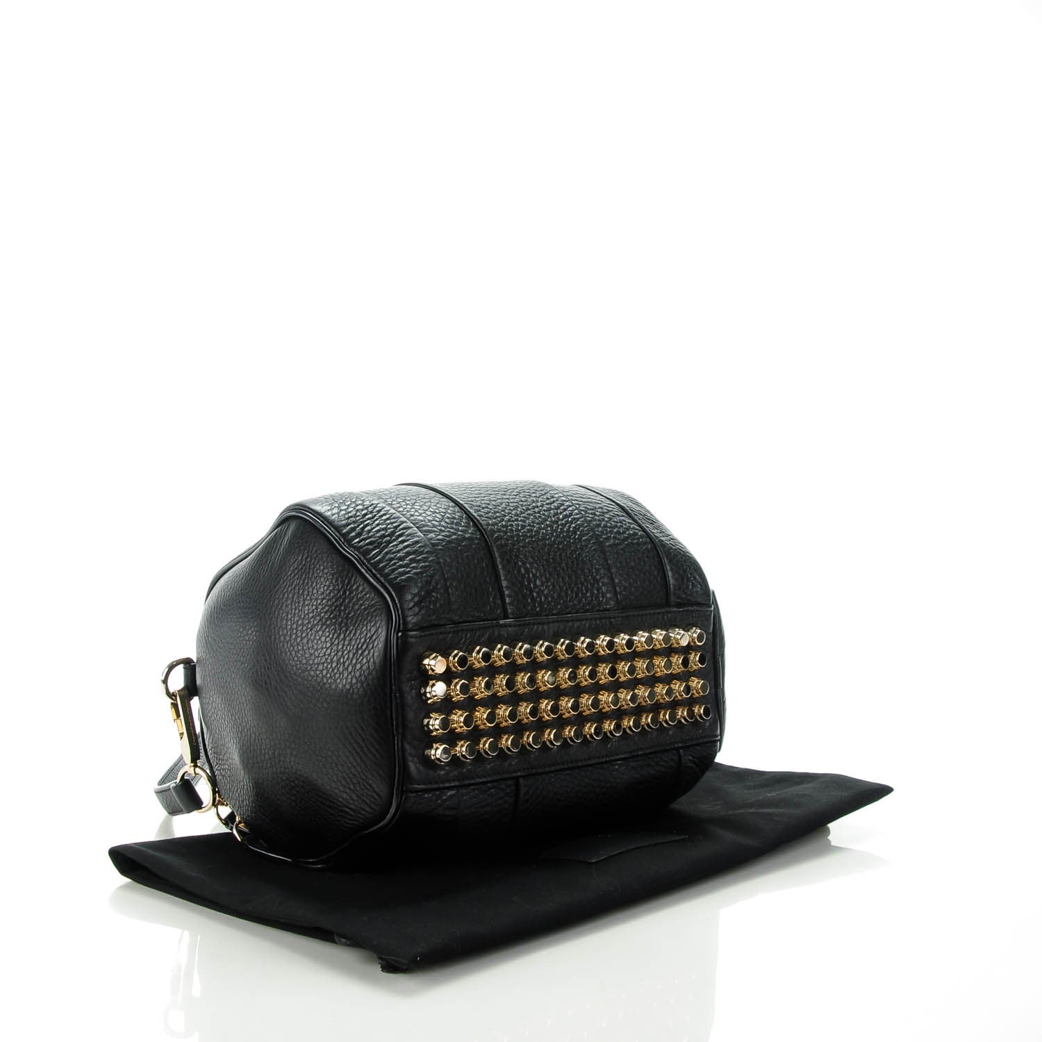 Alexander Wang Pebbled Lambskin Rockie Black Pale Gold Hardware 4 of 7