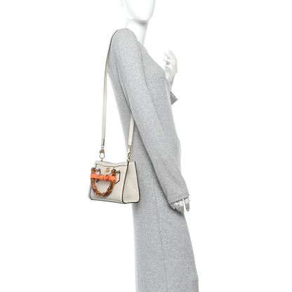 Gucci Wonka Grain Calfskin Mini Diana Tote Bag Mystic White Orange Fluo 2 of 11