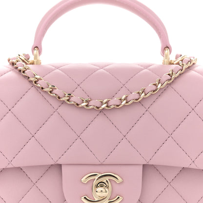 Chanel Lambskin Quilted Mini Top Handle Rectangular Flap Light Pink 8 of 11