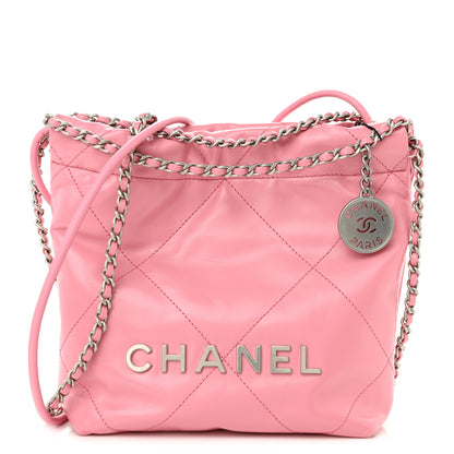 Chanel Shiny Calfskin Quilted Mini Chanel 22 Pink 1 of 10