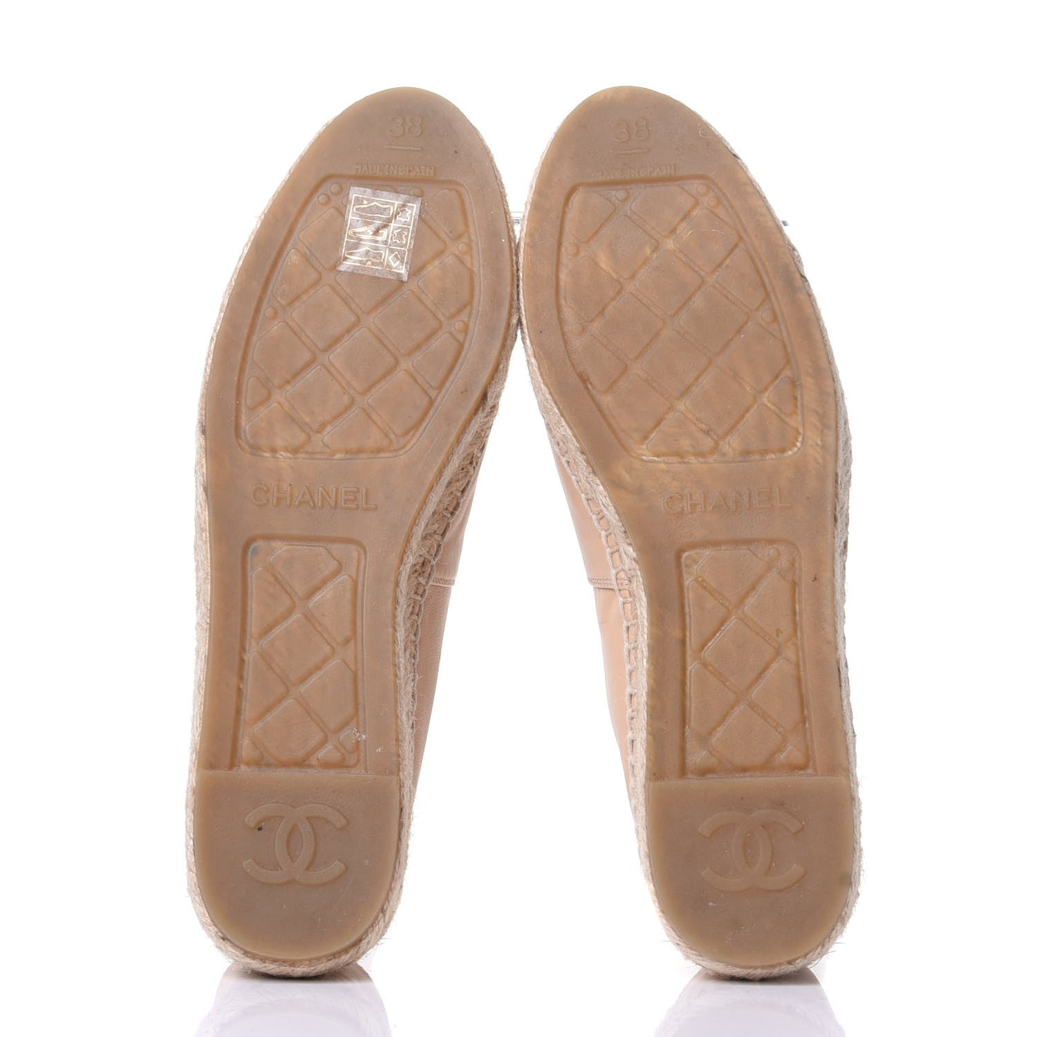 Chanel Lambskin CC Espadrilles 38 Beige Black 7 of 11