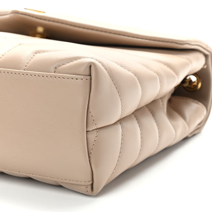 Saint Laurent Calfskin Y Quilted Monogram Small Loulou Chain Satchel Dark Beige 10 of 10