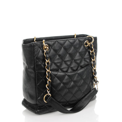 Chanel Caviar Quilted Petit Shopping Tote PST Black 3 of 9