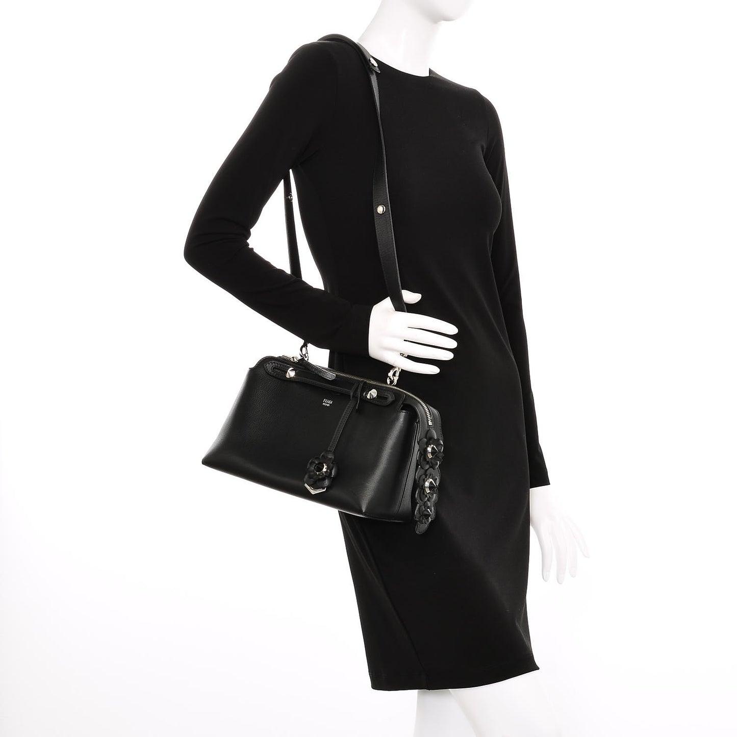 Vitello Dolce Flowerland Croc Tail Medium By The Way Boston Bag Black