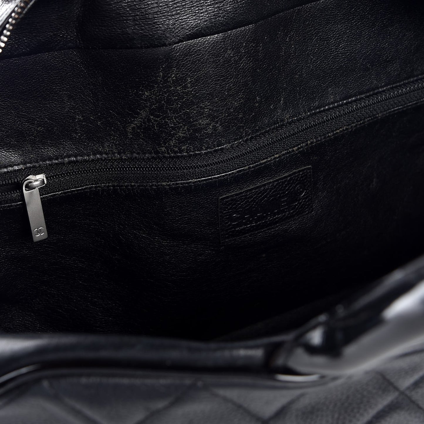 Caviar Patent Large Bowler Black