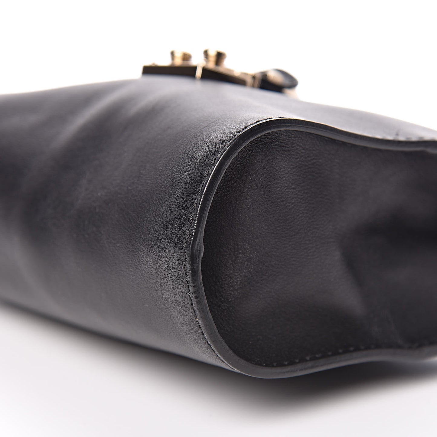 Vitello Glam Lock Rockstud Messenger Bag Black