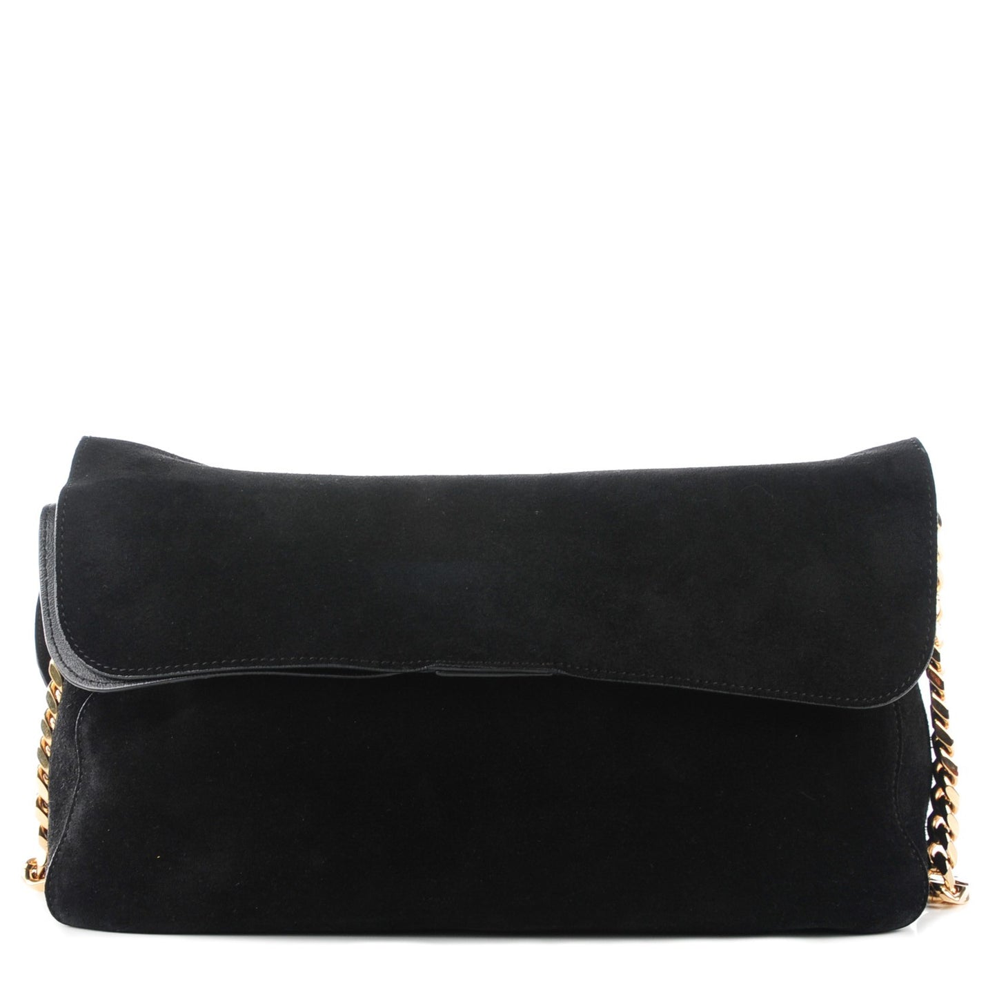 Suede Small Gourmette Shoulder Bag Black