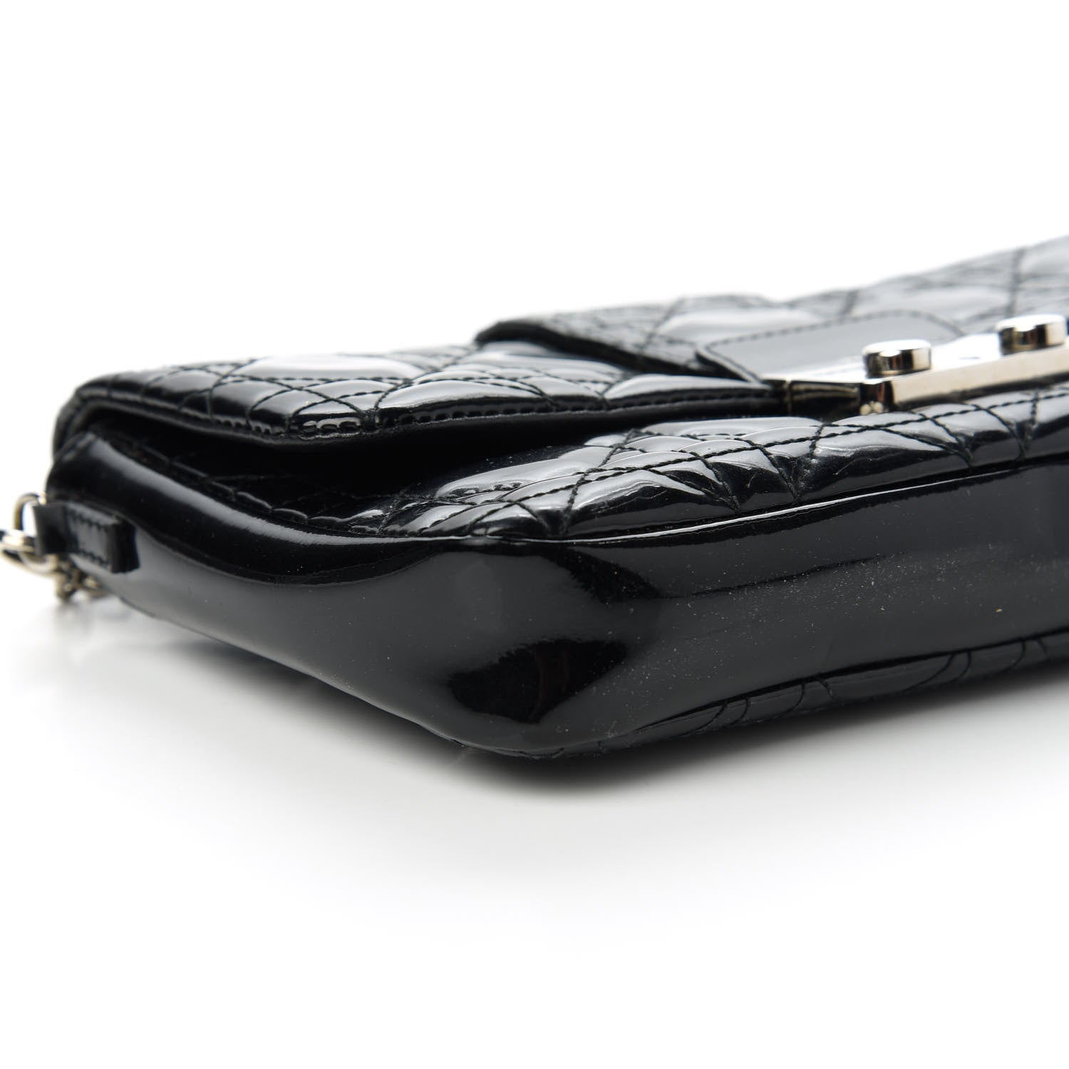 Christian Dior Patent Cannage New Lock Pouch Black 6 of 10