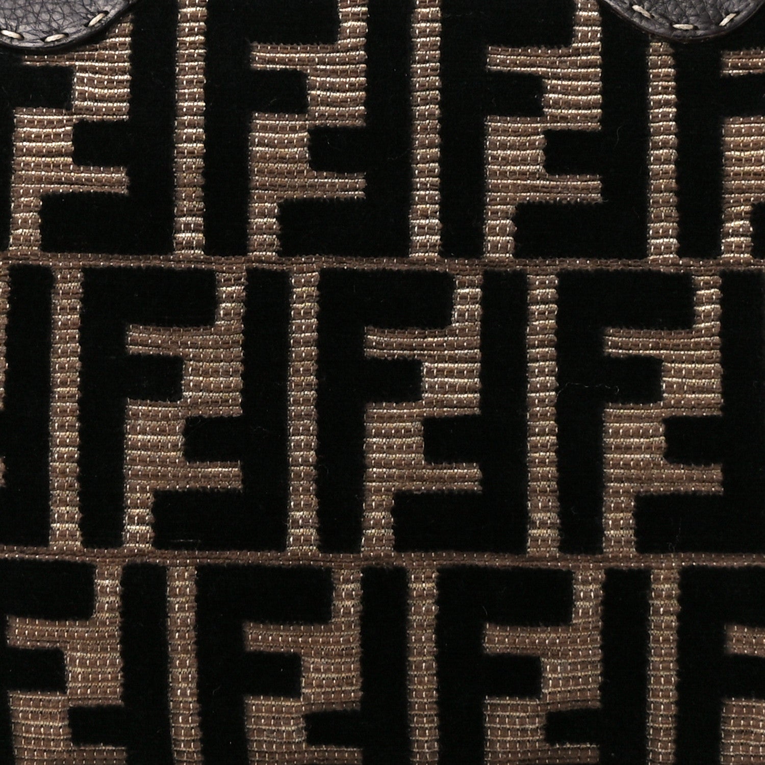 Fendi Velvet Zucca Cuoio Romano Selleria Tote Tobacco Moro 7 of 10