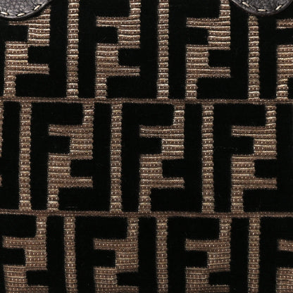 Fendi Velvet Zucca Cuoio Romano Selleria Tote Tobacco Moro 7 of 10