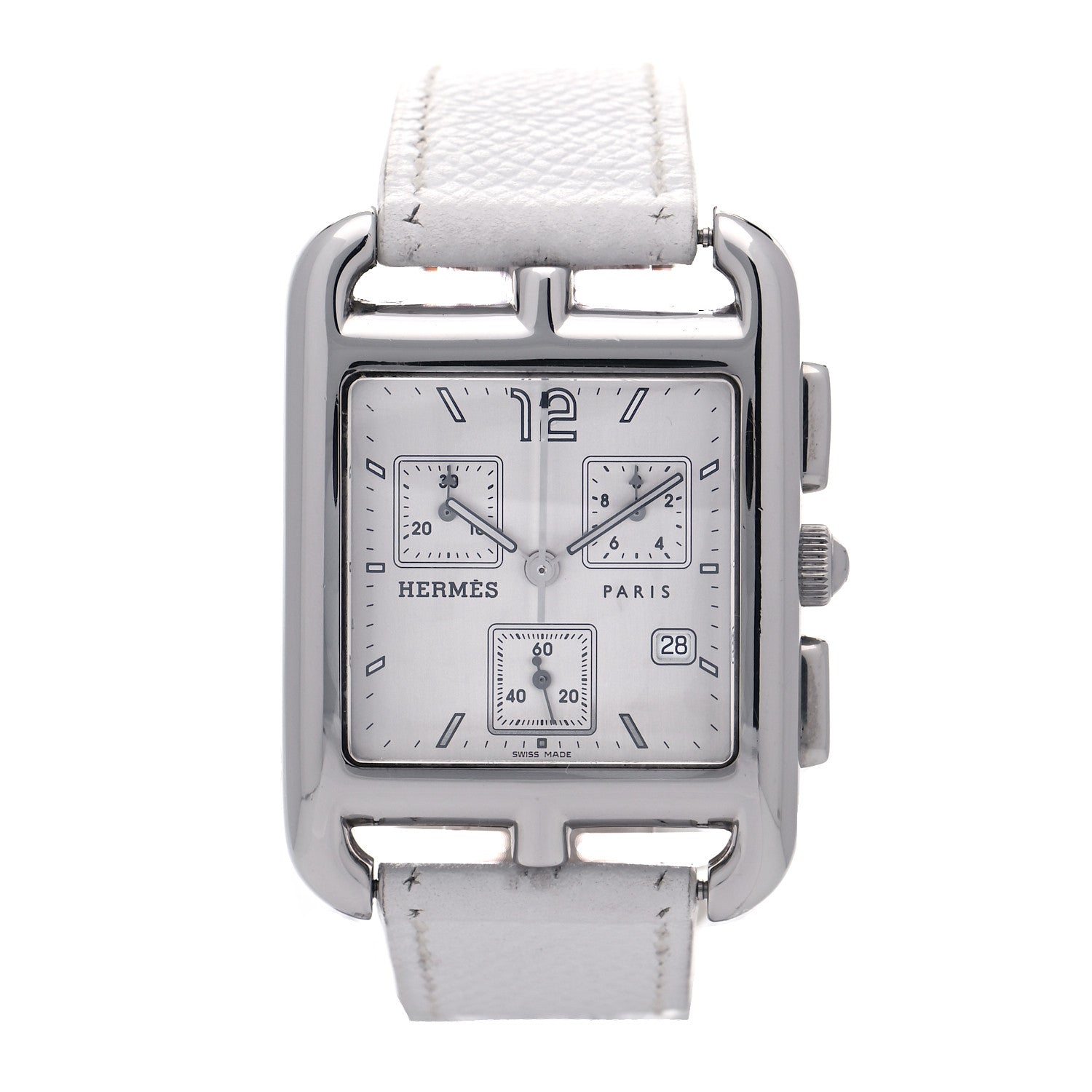 Hermes Stainless Steel Epsom 31mm Cape Cod Chrono Quartz Watch Blanc 1 of 5