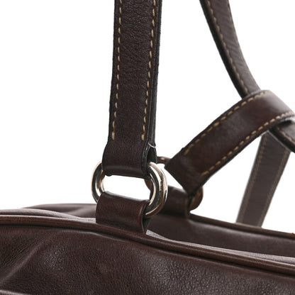 Prada Soft Calf Push Lock Pocket Shoulder Bag Brown 10 of 11