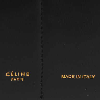 Celine Shiny Smooth Calfskin Zipped Twisted Cabas Navy Dark Green 6 of 7