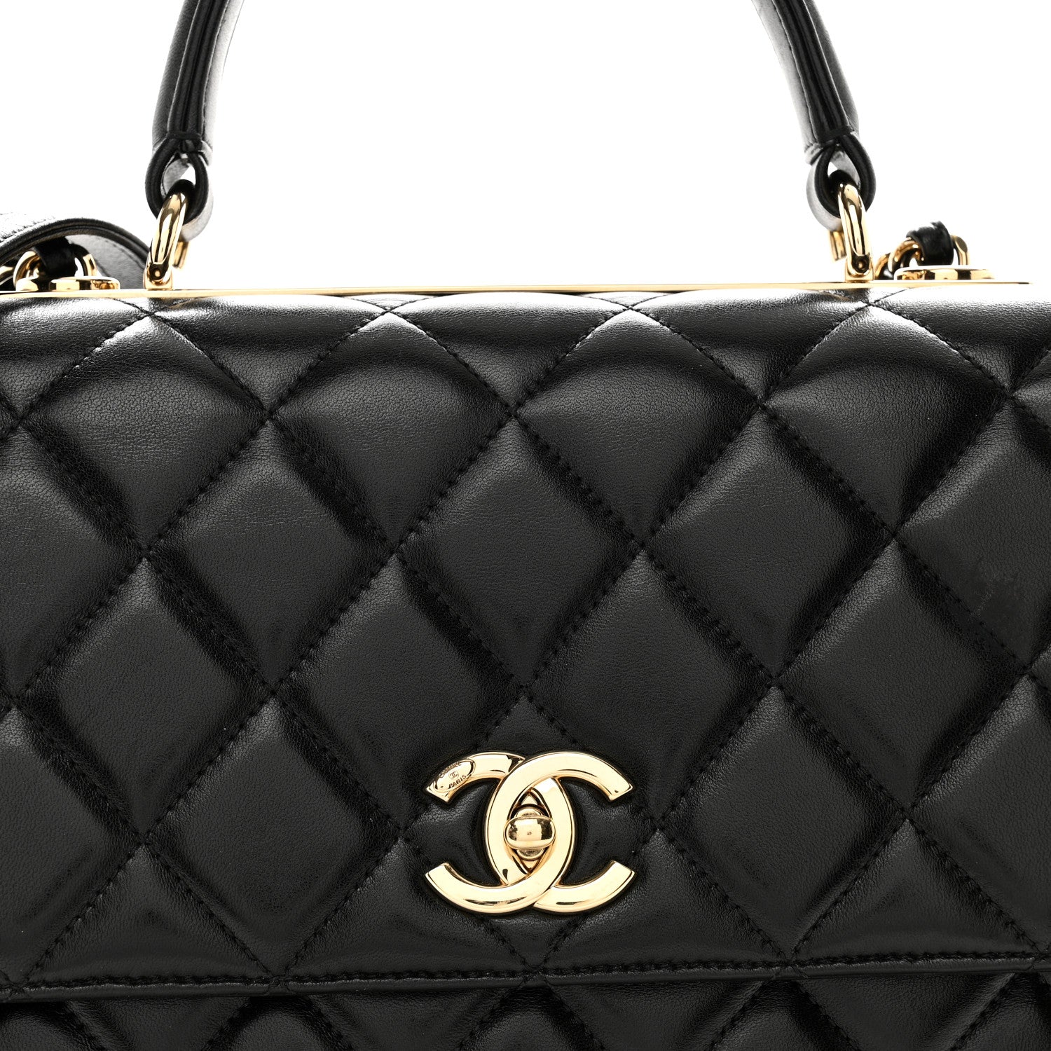Chanel Lambskin Quilted Large Trendy CC Dual Handle Flap Bag Black 9 of 14