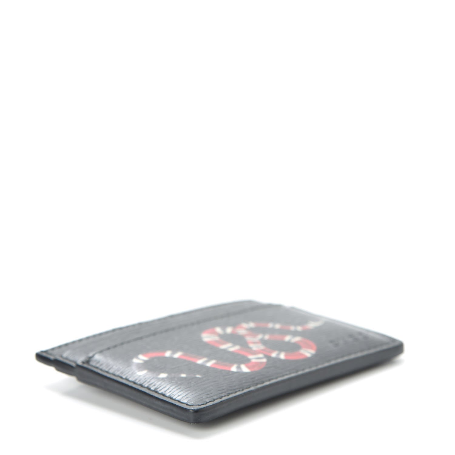 Gucci Calfskin Kingsnake Card Holder Black 4 of 7