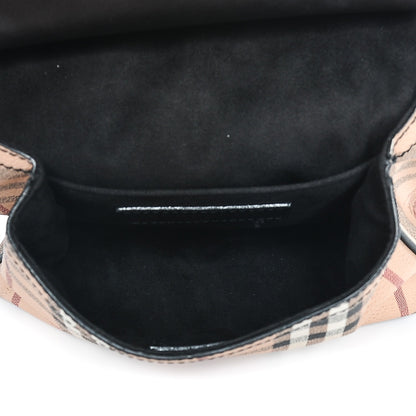 Burberry Haymarket Check Large Bridle Saddle Bag Dark Clove Brown 5 of 8