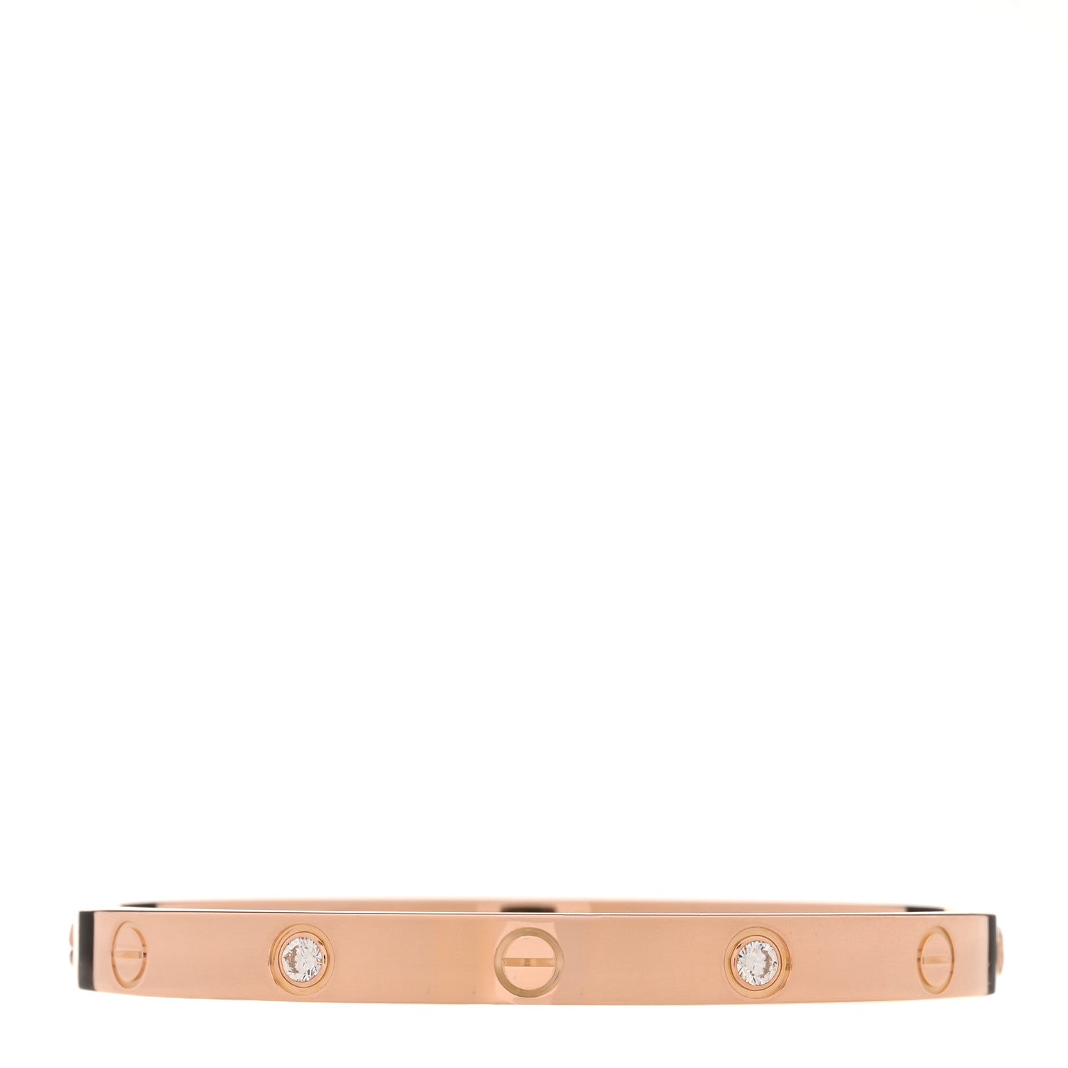 Cartier 18K Yellow Gold 4 Diamond LOVE Bracelet 17 2 of 8