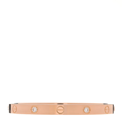 Cartier 18K Yellow Gold 4 Diamond LOVE Bracelet 17 2 of 8