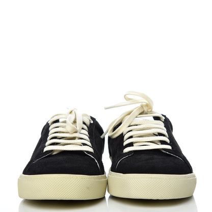 Saint Laurent Distressed Suede Womens Court Classic Sneakers 39 Black 2 of 9