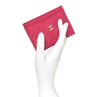 Chanel Caviar Quilted Card Holder Fuchsia 2 of 7