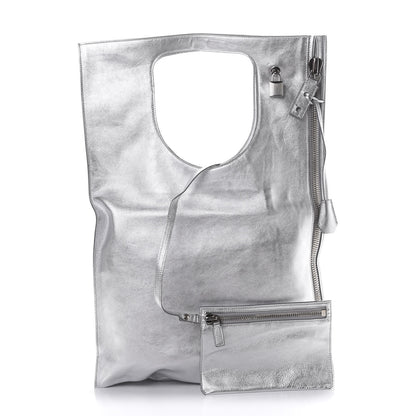 Tom Ford Metallic Calfskin Alix Padlock Zip Shoulder Bag Silver 2 of 14