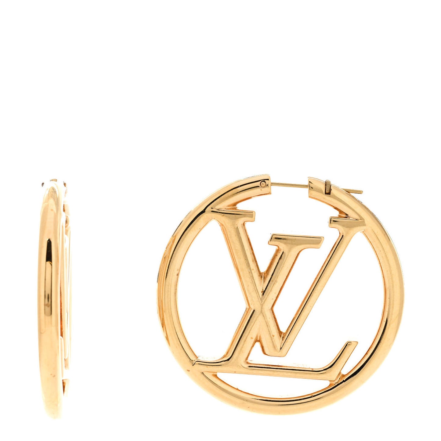 Metal Louise Hoop Earrings Gold