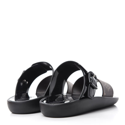 Louis Vuitton Monogram Sunbath Flat Mule Sandals 35 Black 4 of 8
