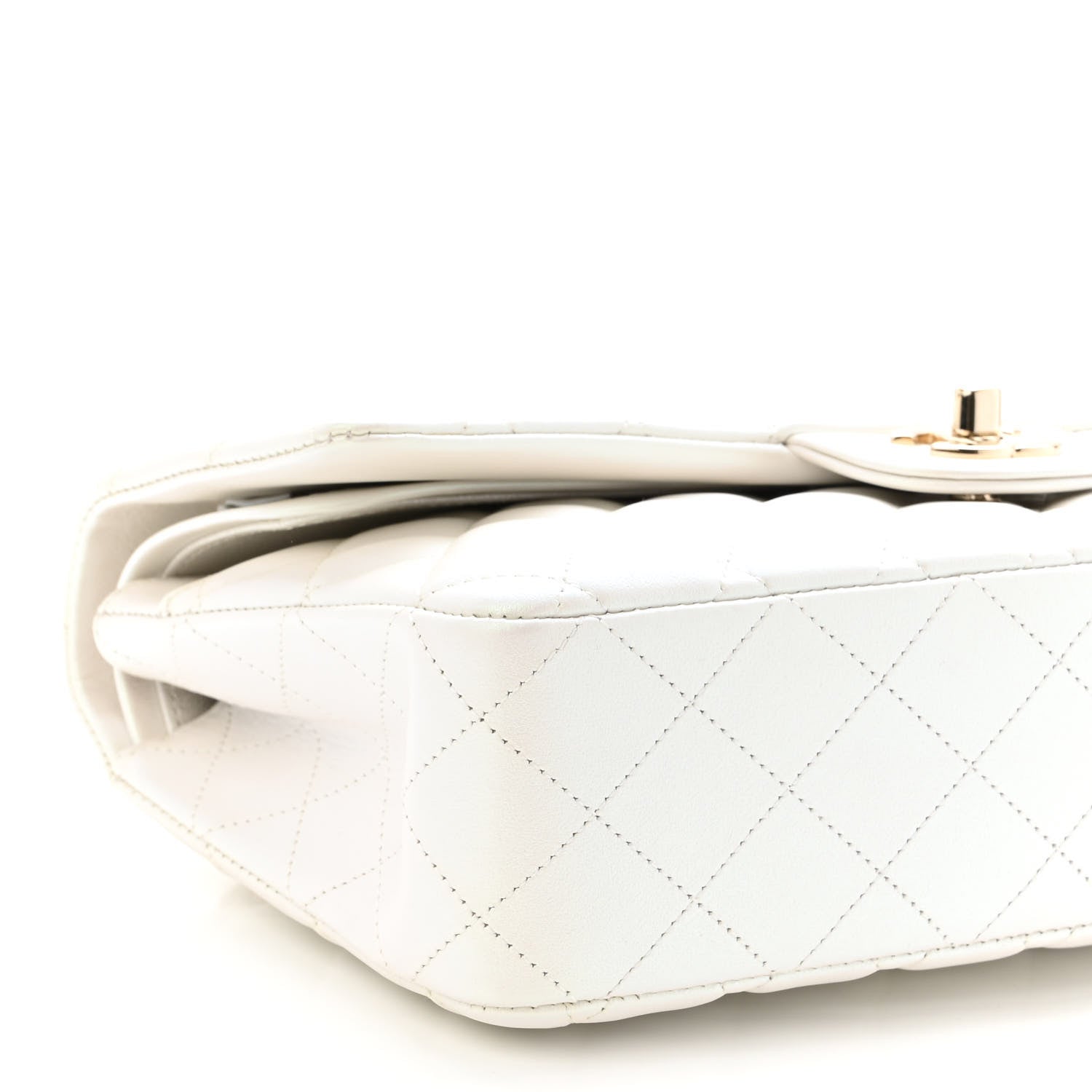 Chanel Iridescent Calfskin Quilted Medium Double Flap White 9 of 10
