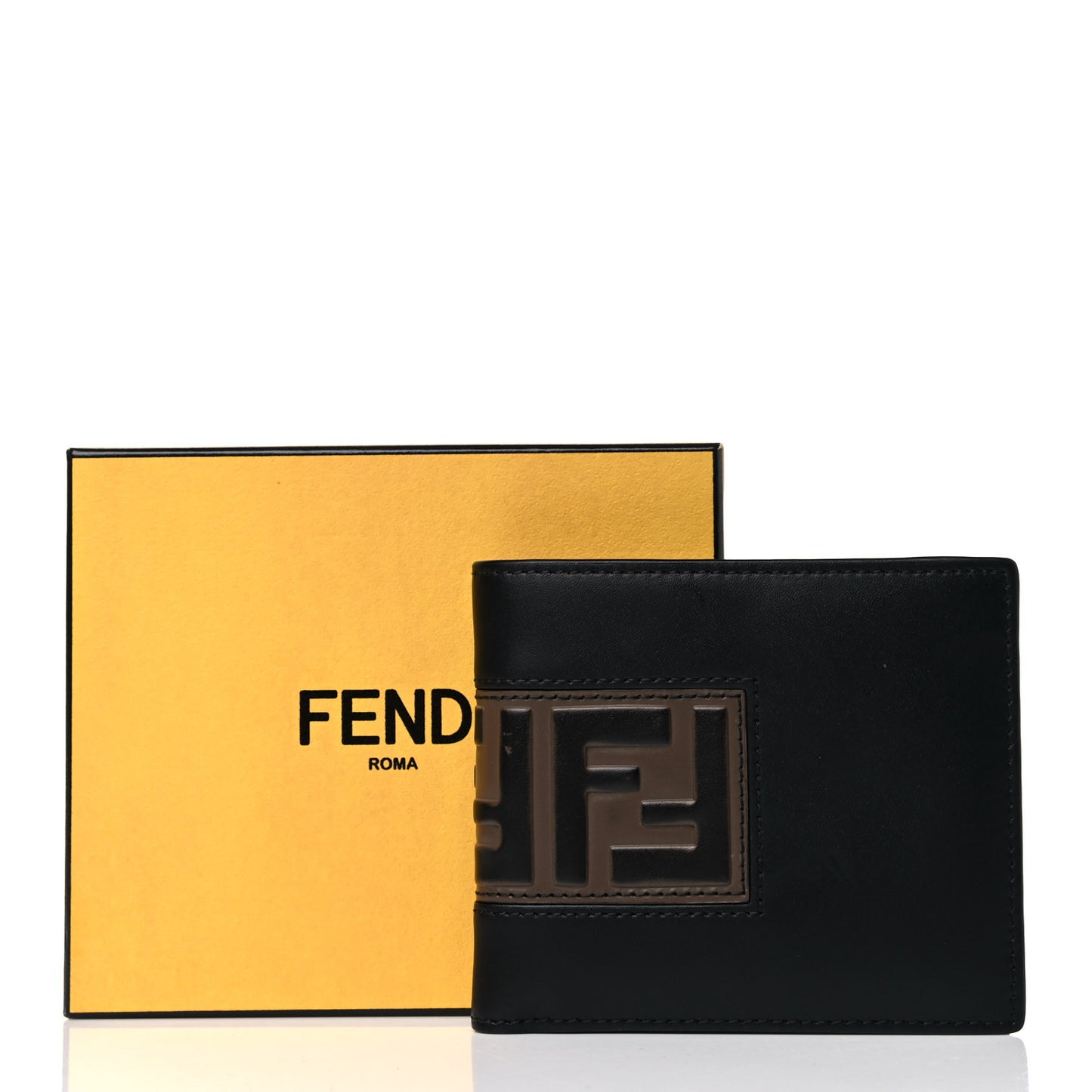 Vitello Liberty Bi-Color FF 1974 Embossed Inlay Bi-Fold Wallet Black