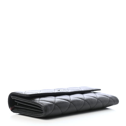 Chanel Caviar Quilted Large Gusset Flap Wallet Black 4 of 8