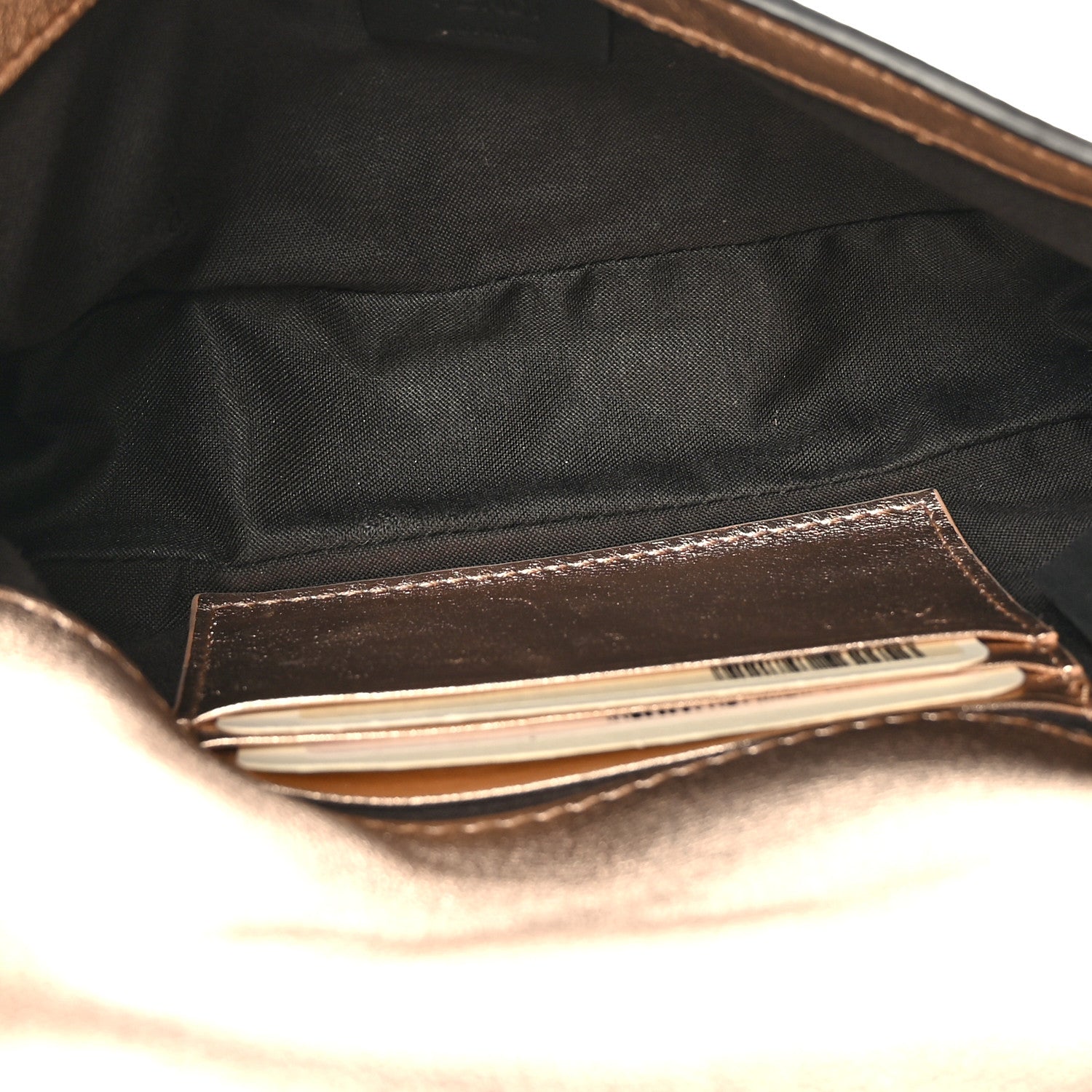 Fendi Vitello Laminato FF 1974 Embossed Mini Baguette Rame 5 of 8