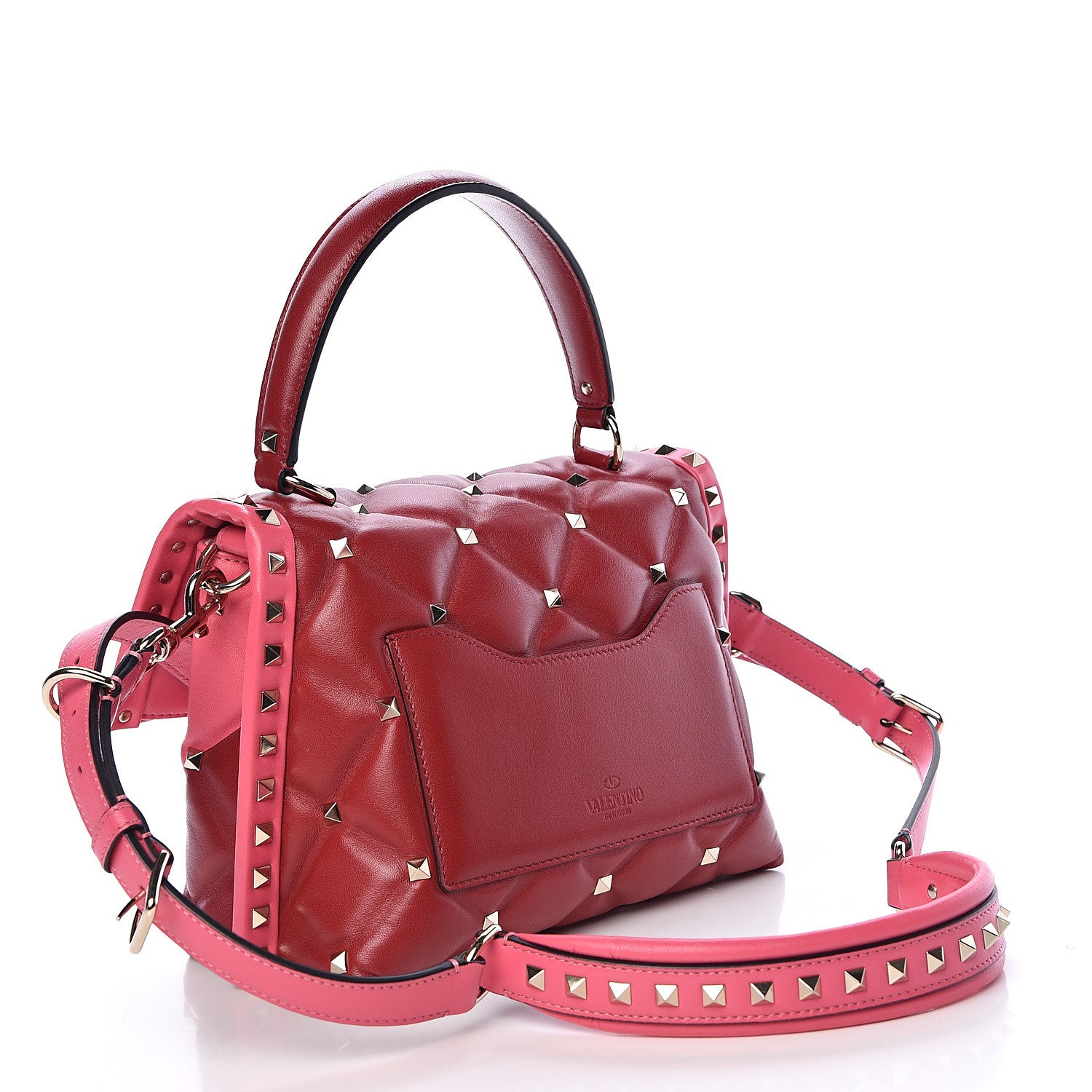Valentino Garavani Nappa Medium Candystud Top Handle Bag Rosso Valentino Shadow Pink 3 of 17