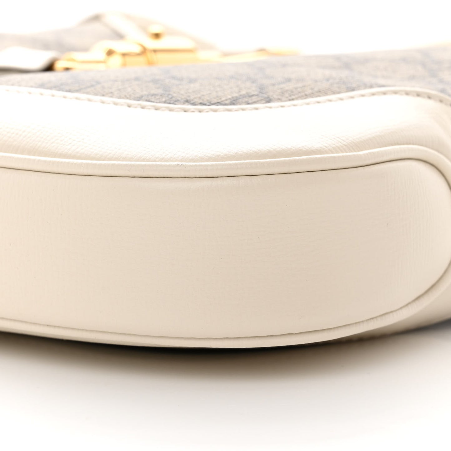 GG Supreme Monogram Azalea Calfskin Web Small Jackie 1961 Hobo Beige Ebony Mystic White