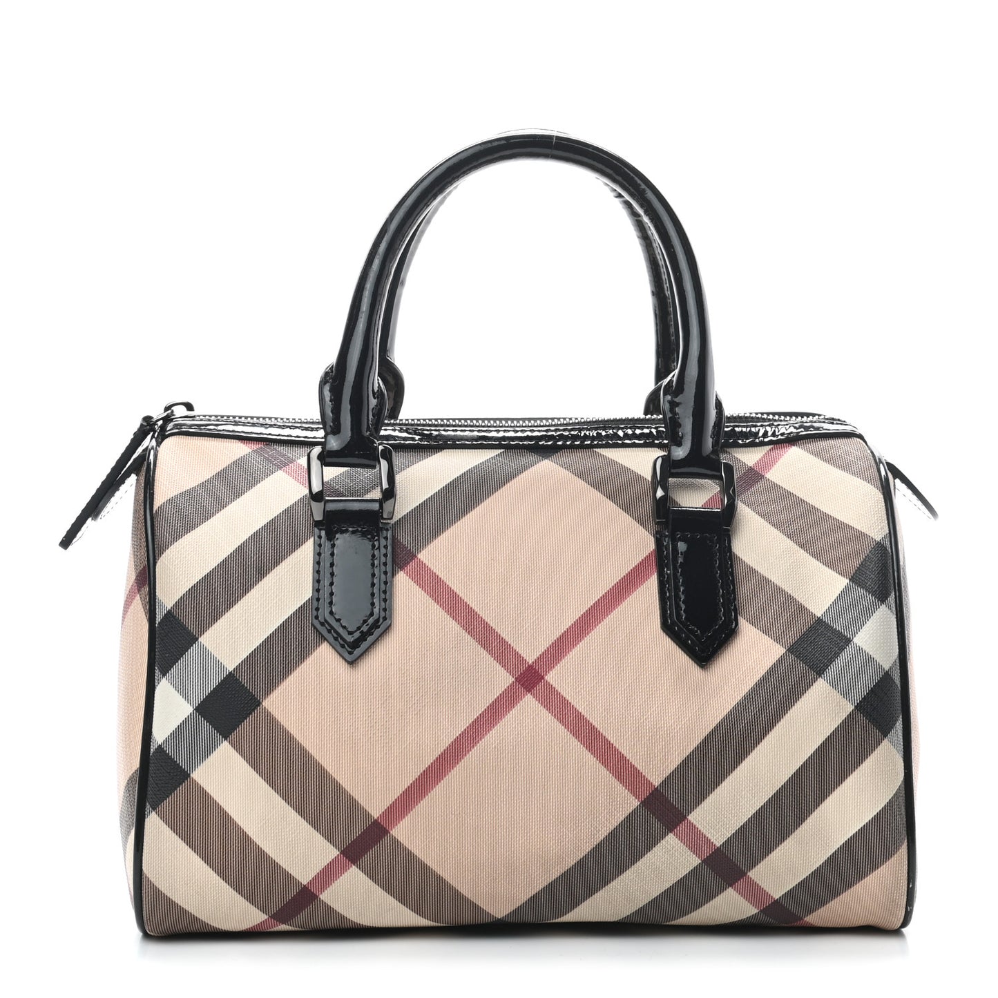 Nova Check Patent Small Chester Bowling Bag Black