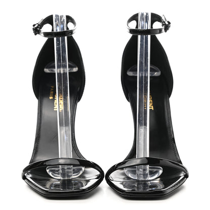 Saint Laurent Patent Calfskin Opyum 110 Sandals 37.5 Black Gold 2 of 7