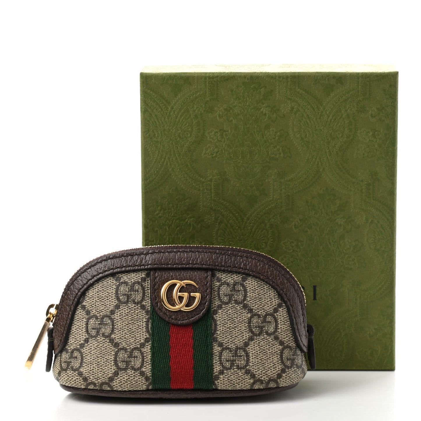 GG Supreme Monogram Web Ophidia Dome Key Pouch Beige New Acero