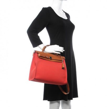 Hermes Vache Hunter Toile Herbag Zip 31 PM Bougainvillea 2 of 11