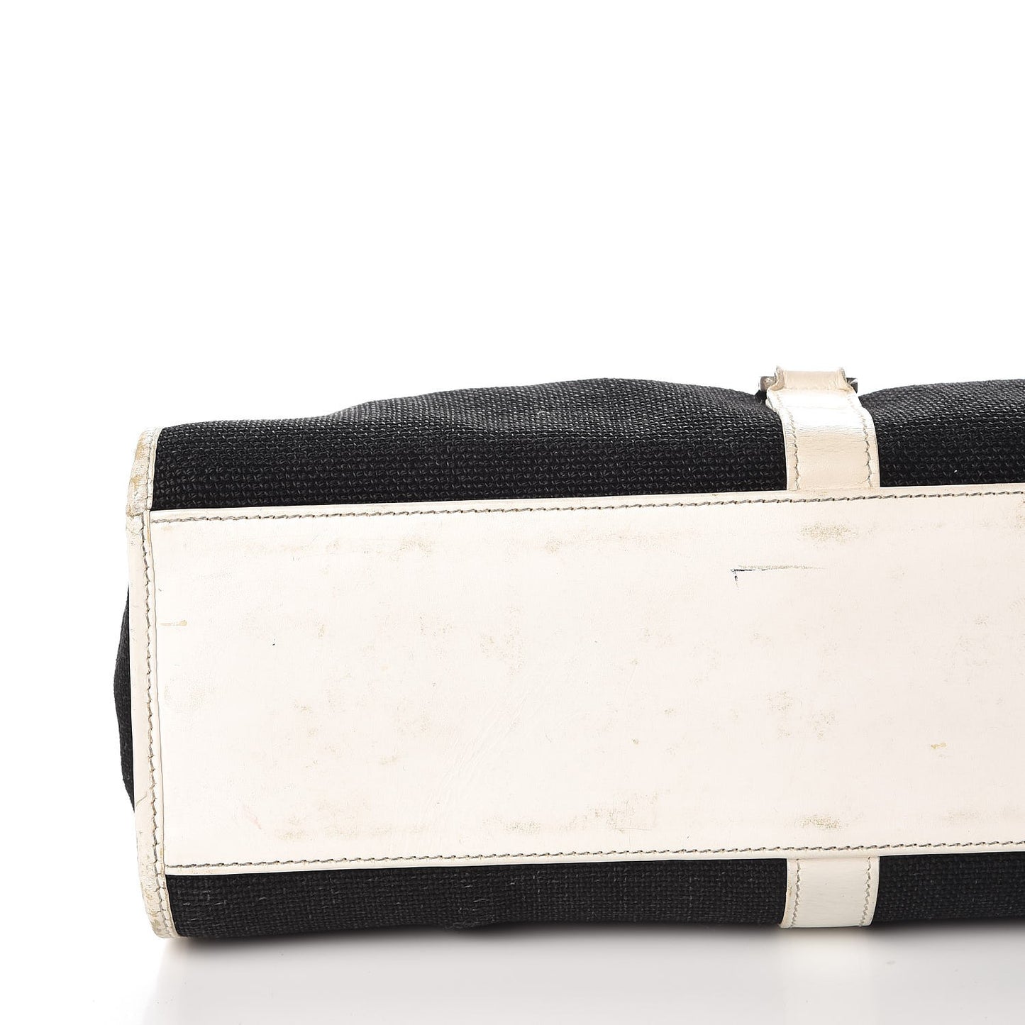 Canvas Bardot Shoulder Bag White Black