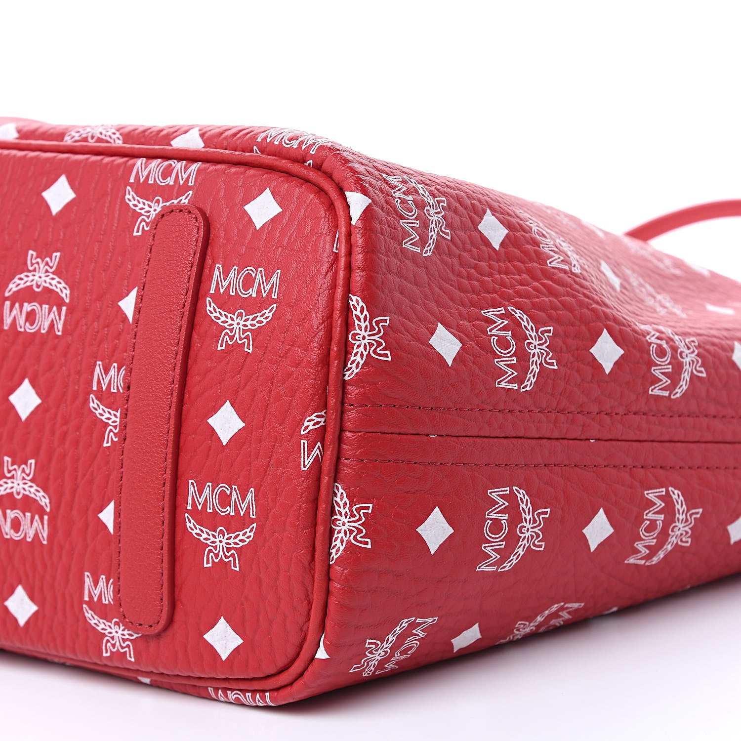 MCM Visetos Medium Reversible Shopper Tote Ruby Red 11 of 14